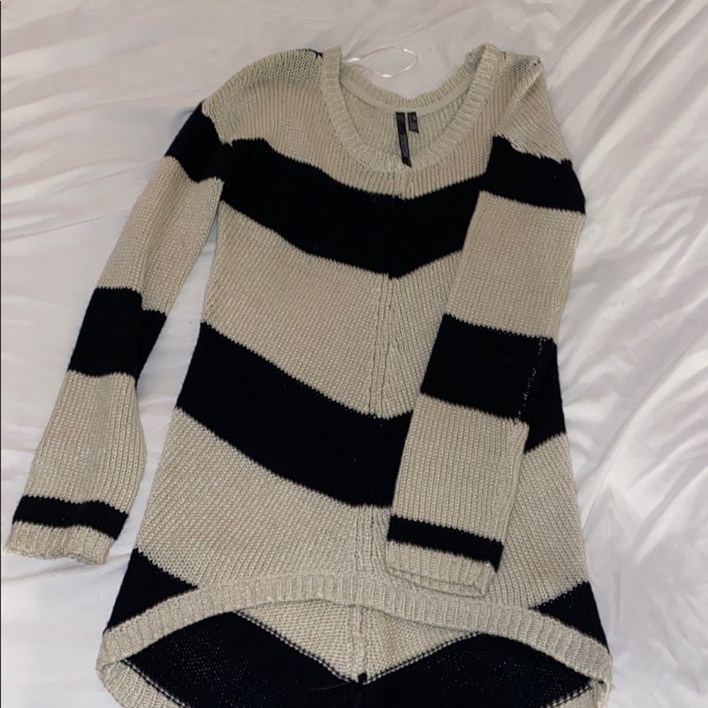 Stripped blue and tan sweater